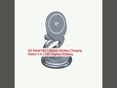 ایستگاه شارژ بی سیم سریع و قابل تاشو 3 در 1 360 درجه چرخش